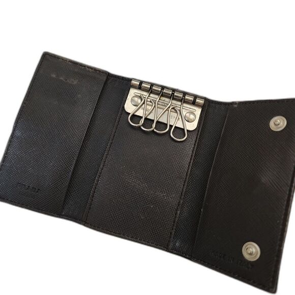 Prada Key Case Holder Nylon Leather Wallet COA and Box - Picture 6 of 14